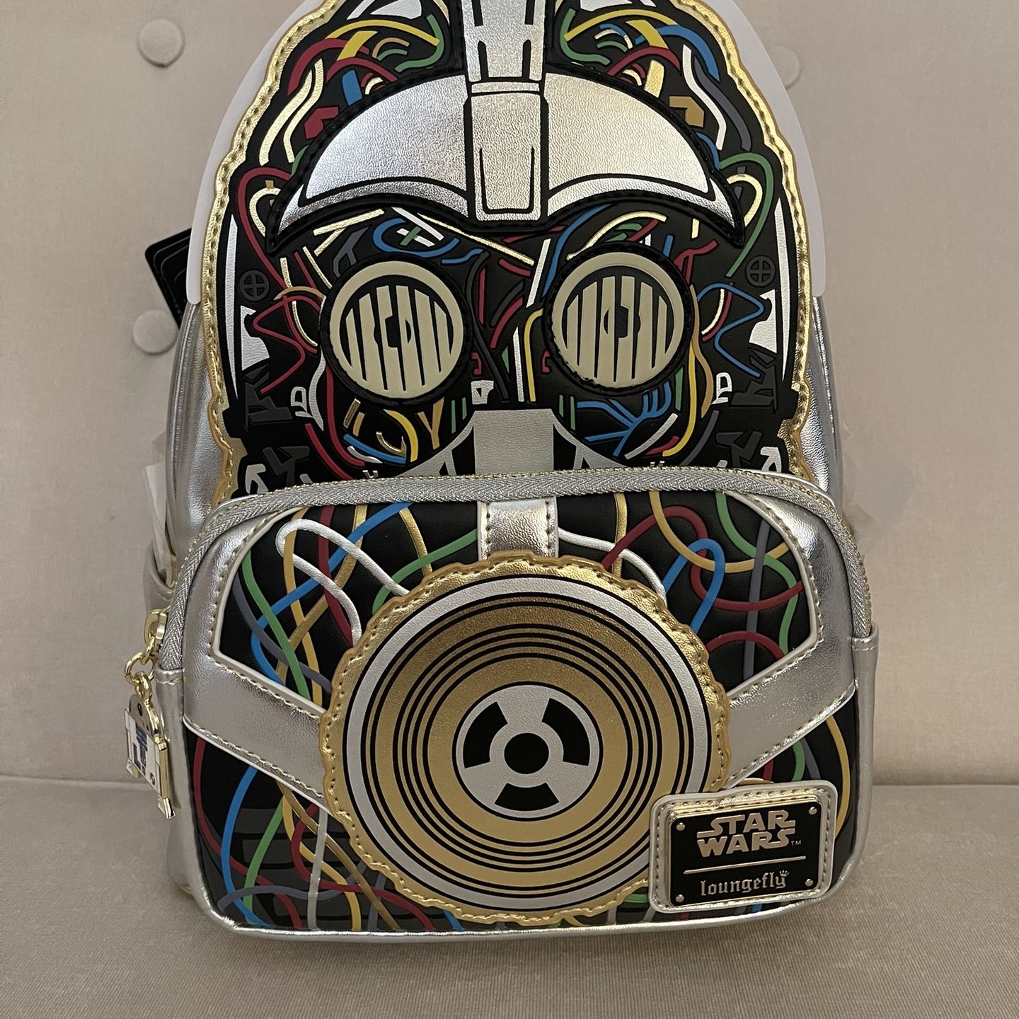 Loungefly Star Wars C3PO Glow Dark Mini Backpack NWT Metallic Loungefly Star Wars C-3PO Glow-in-the-Dark | Mercari main image 3