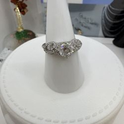 925 Sterling Silver Ring Size # 8 Italian Silver Anillo De Plata Italiana Talla 8