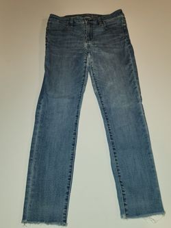 American Eagle Jeans Womans Distressed  Size 8 X-Long Next Level Stretch