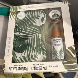Mandarin Mint Biophilia Lip Balm, Pillow Must, Eye Mask Set