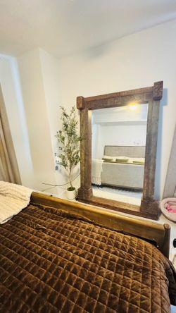 Hand crafted wood mirror