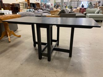 Black Gate Leg Drop Leaf Dining Table
