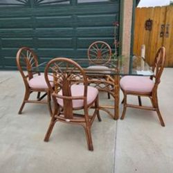 Bamboo Table W/4 Chairs 
