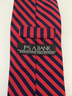 Jos A Bank Red Blue Stripes Tie
