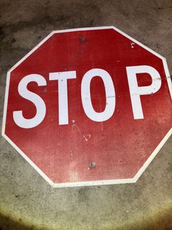 Vintage Rare Official Metal Tin Stop Sign