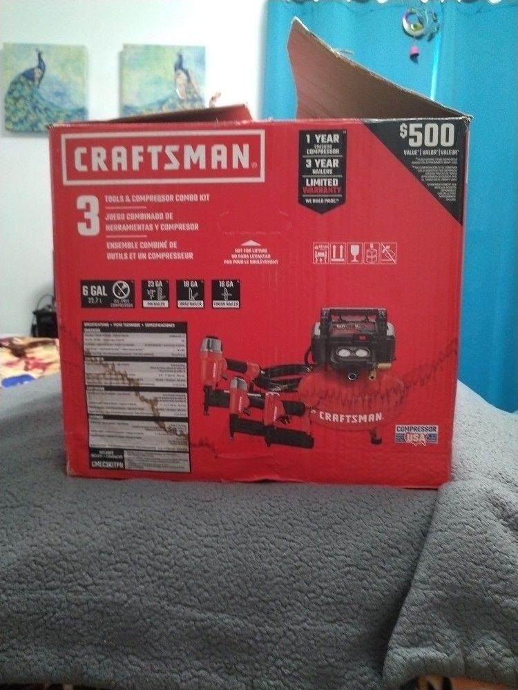 Craftsman 3 Tools & Compressor Combo Kit