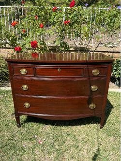 Dark Wood Curved Front Dresser