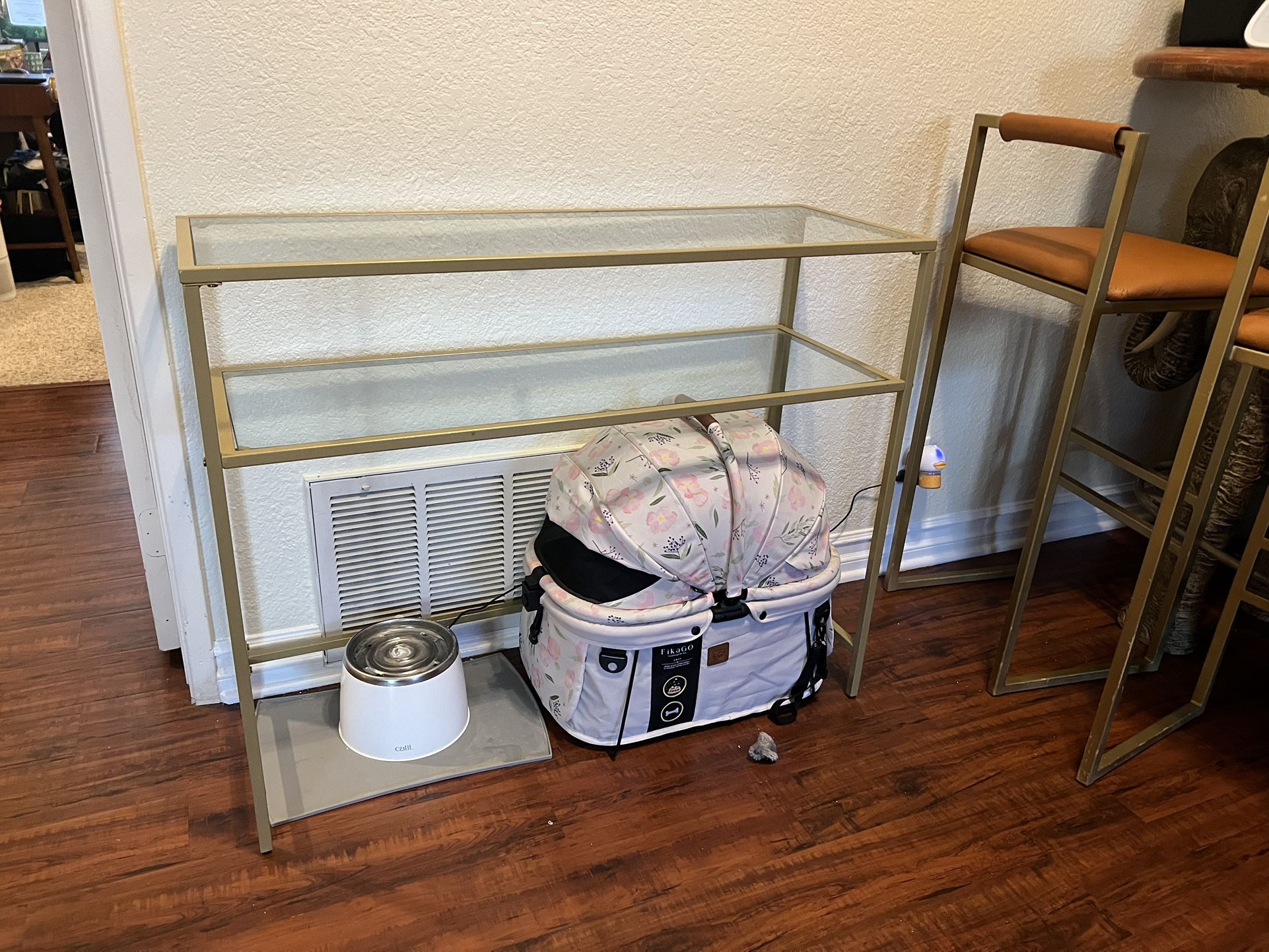 Gold Glass Console Table