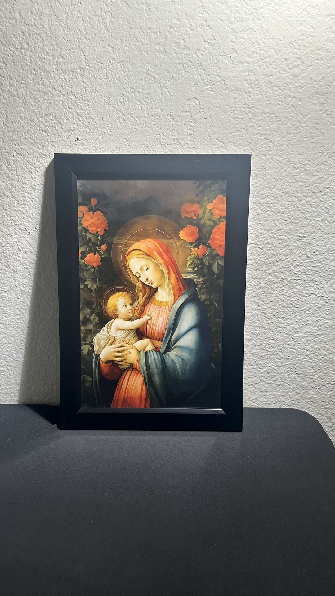 Virgin Mary And Baby Jesus Framed 11x17 Premium Art Print. Religious Art