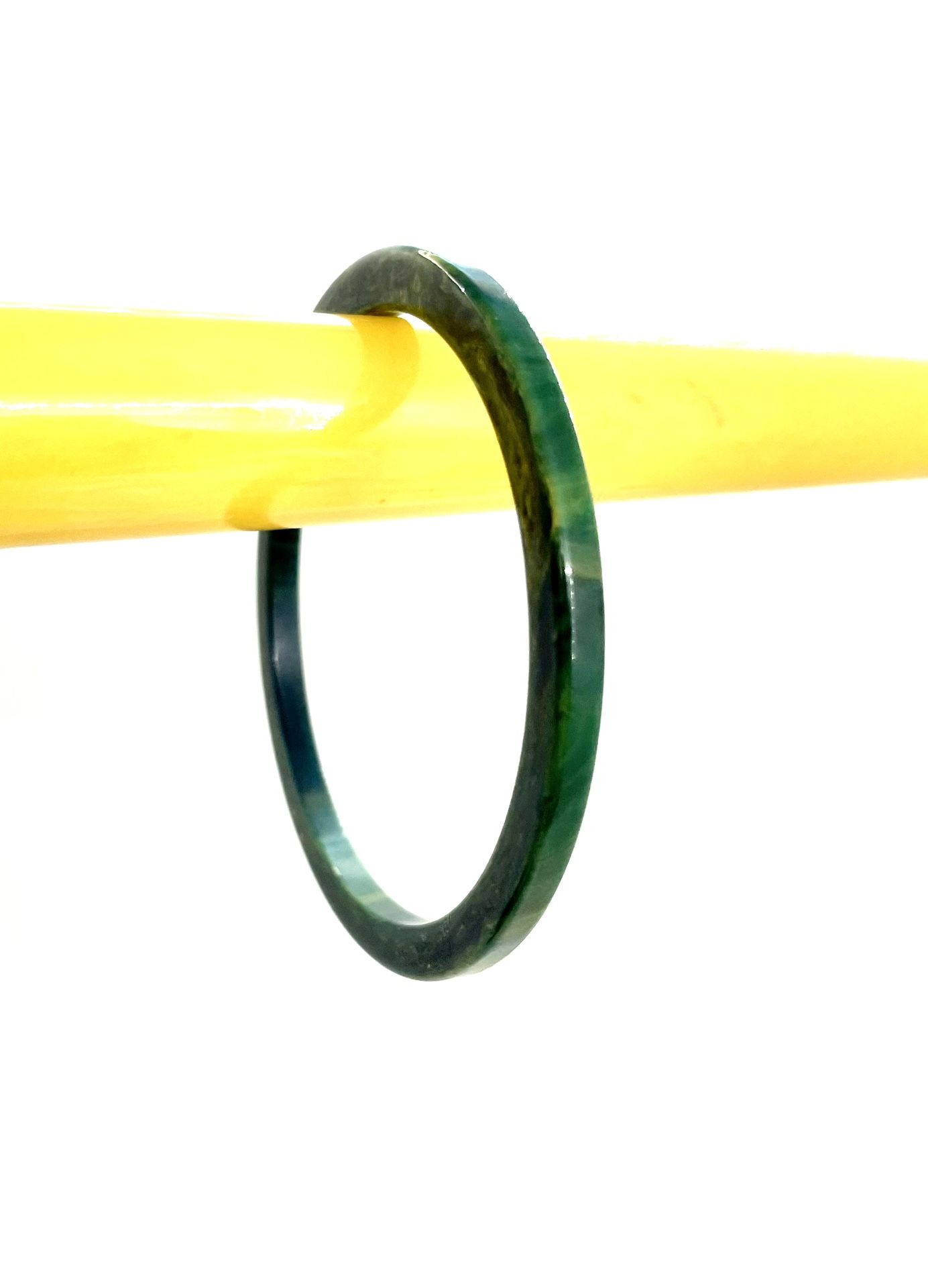 Bakelite Green Marbled Bangle