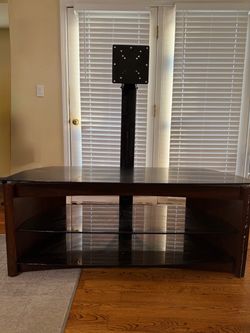 Fine glass tv stand (solid wood)