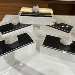 Galt Rectangular Jewelry Box with Acrylic Lid and Rock Crystal Handle