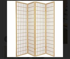 Oriental Furniture 4-Panel Shoji Room Divider- Room Screen - Natural