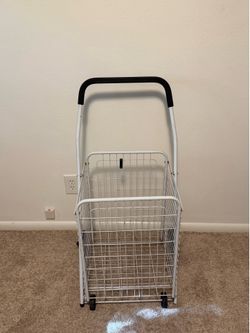 Large Whitmor White Rolling Utility Cart