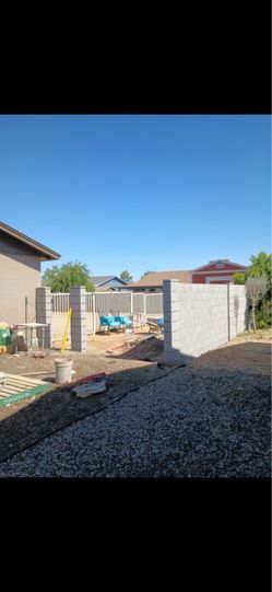 Masonry block walls and stucco