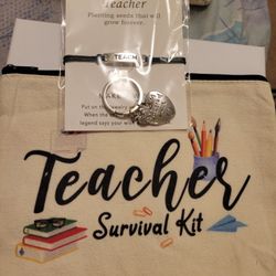 Teacher Gift Pouch Bracelet Keychain New