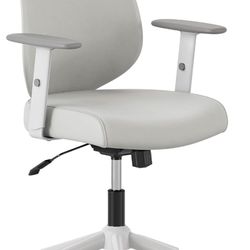 Vegan Leather Office Chair with Swivel, Lumbar Rest, and Adjustable Armrests