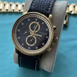 Citizen Eco-Drive Nighthawk Swarovski Crystals Men’s Watch 