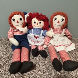 Raggedy Ann & Andy Dolls.  Vintage