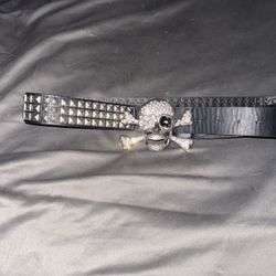 Y2k Studded Skull Belt