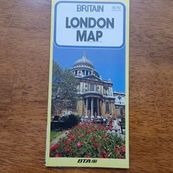 Vintage Color Fold Open Map Of London England