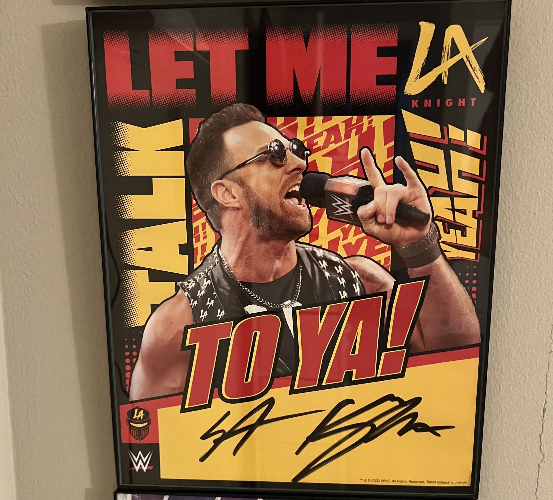 WWE LA Knight Framed 11x14 Autographed Poster