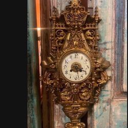 Antique Solid Bronze, Gothic Wall Clock