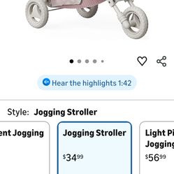 Dollars jogger stroller, new in box