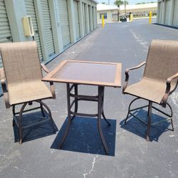 Out Door Bartop Patio Table And Chairs