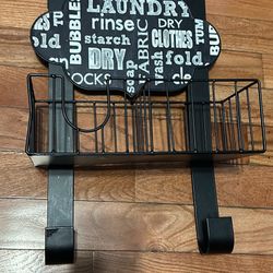 Iron Laundry Room Over Door Basket