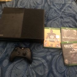 Needs Update Xbox One W/ 3 Games,1 Wireless Remote