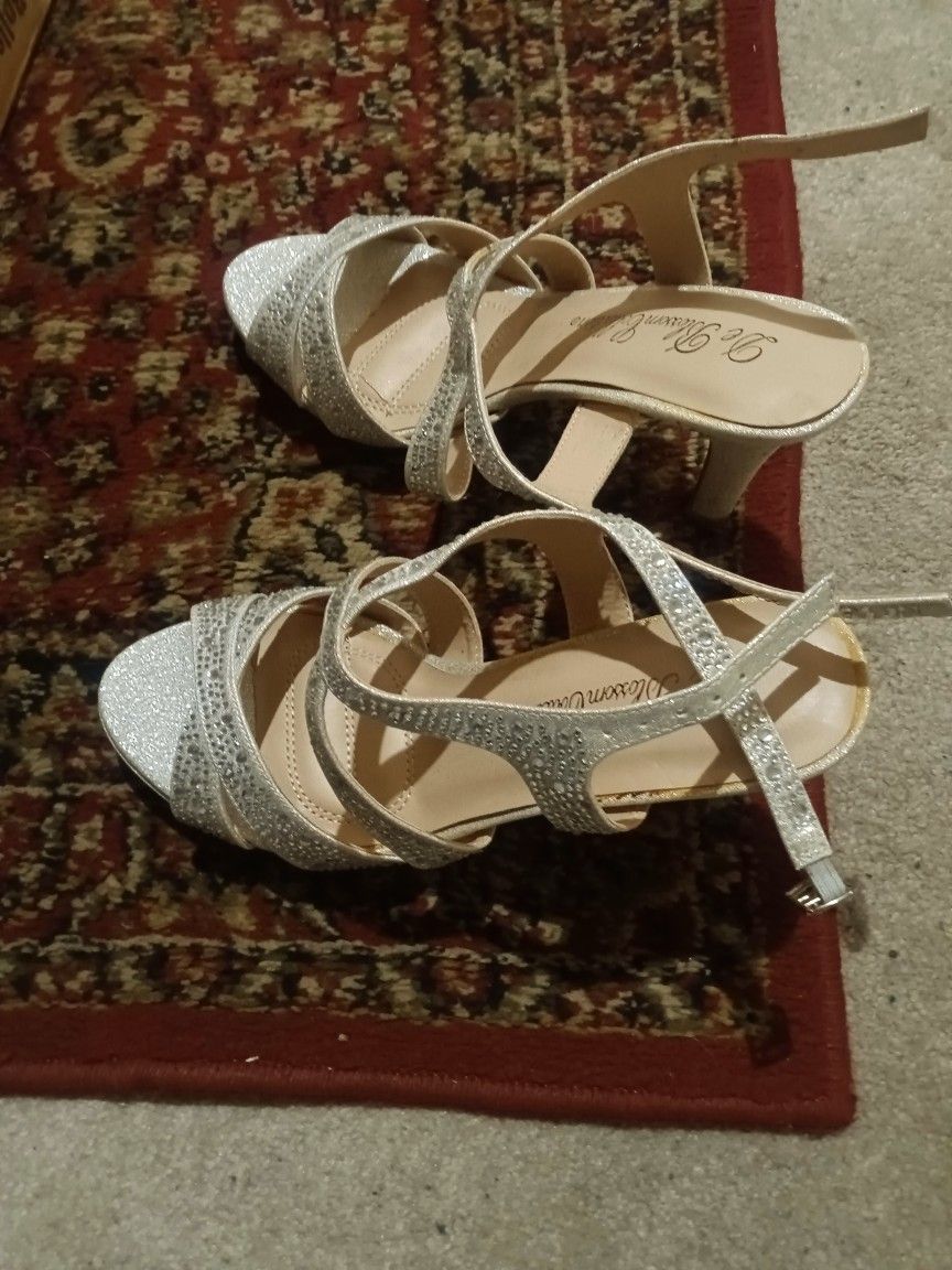 Nice Silver Heels Size 9