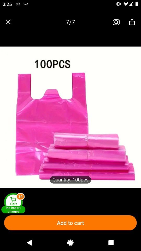 Mini Trash Bags Pinkish purple NWT Pink plastic bag set - 100 mini bags