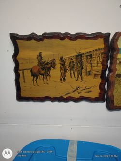 Authentic Western Pics On Wood Frames $20 Each All Three For $40