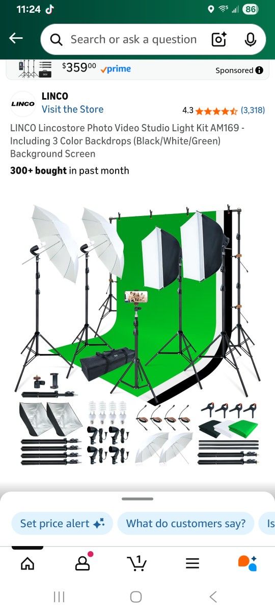 Photography Lighting Kit with Backdrops Brand New 