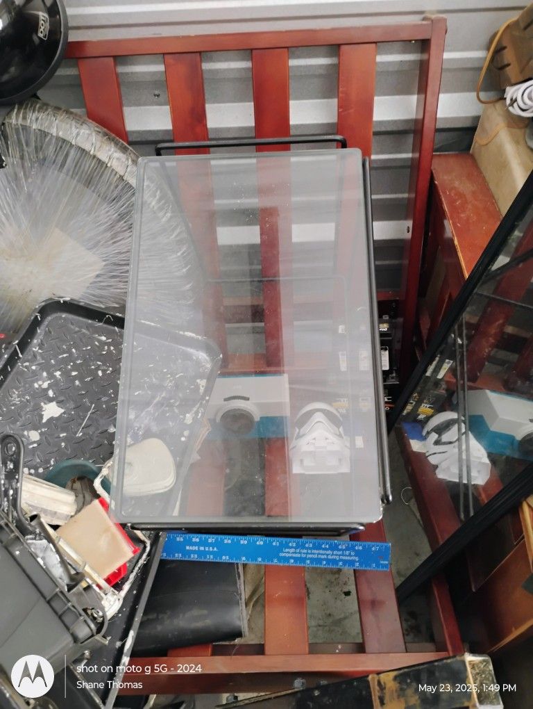 Glass And Metal End Table