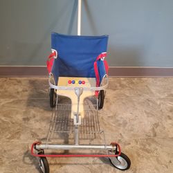 FULLY FUNCTIONAL Vintage Baby Stroller Folda Rola Mid-Century A.E. Peterson Glendale 1950's Folds Up Properly.

A.E. Peterson MFG Co., Glendale Califo