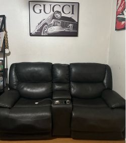 Reclining Black Leather Couches