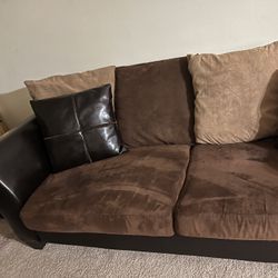 Leather Suede Sofa  🛋️ Earth Tones 