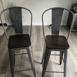 Two Matching Bar Stools Height (29.5 Inches)