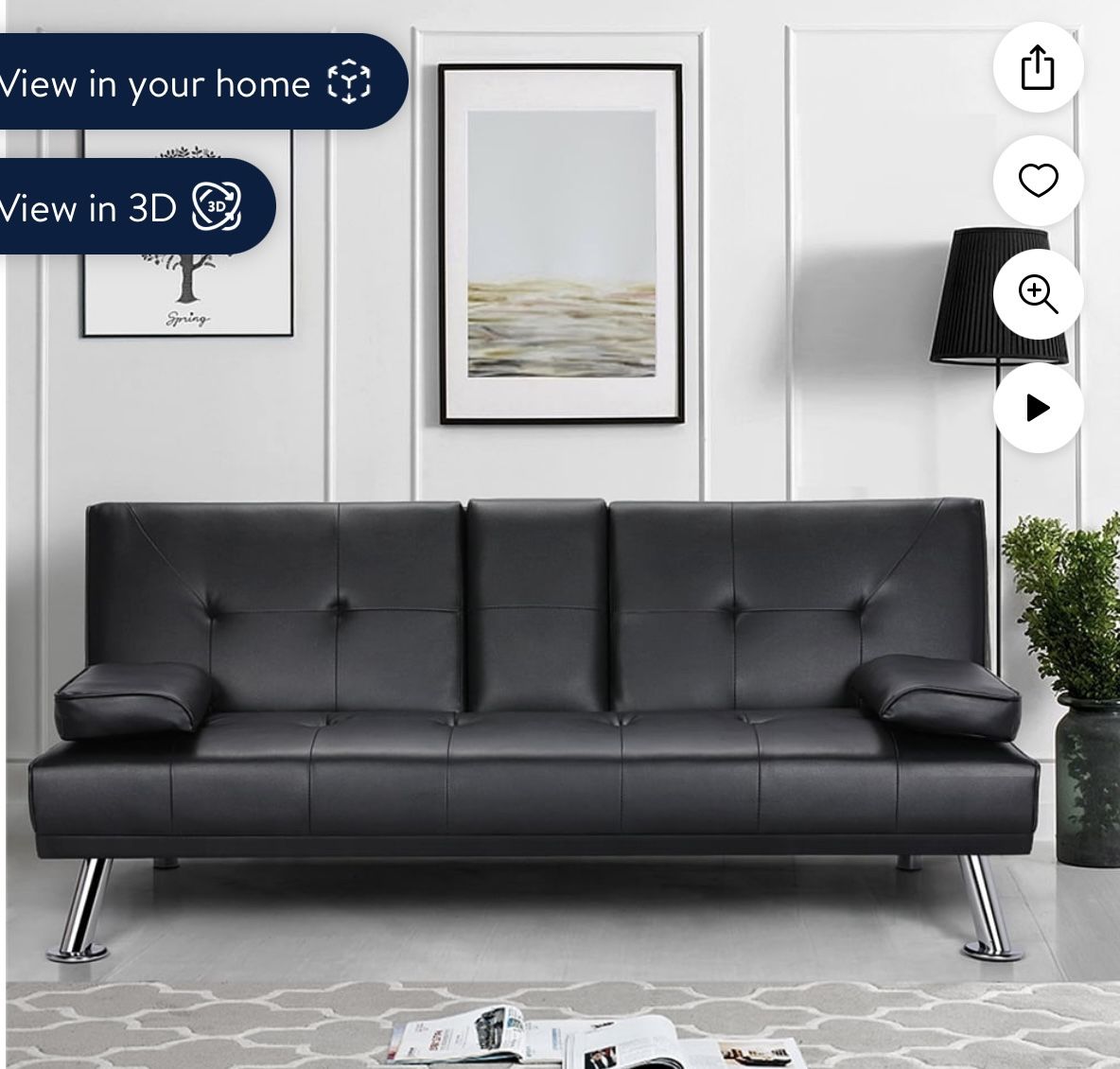 Sofa Couch Black And Bed