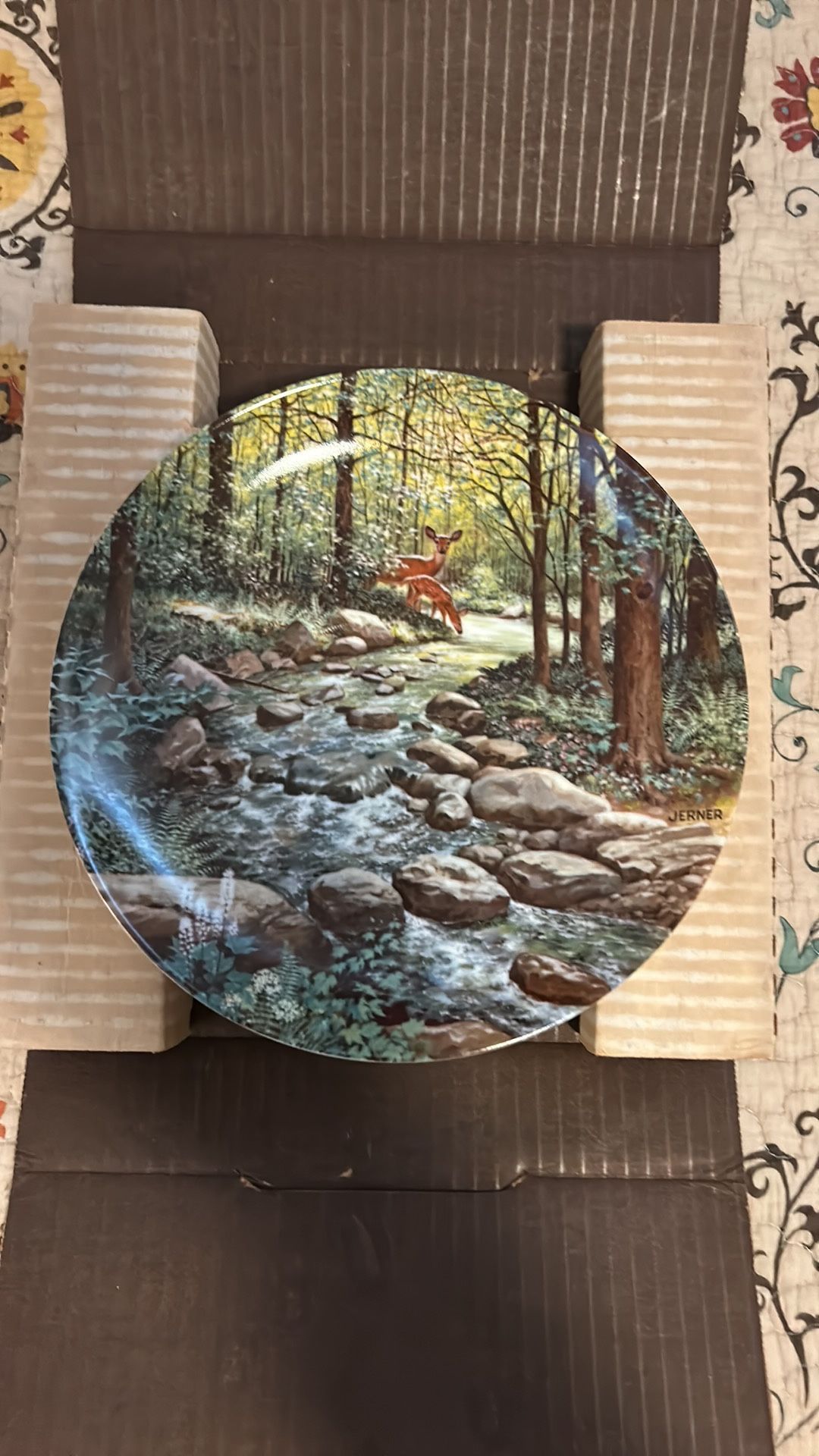 The Edwin M Knowles China Company: “Murmuring Stream” Collectors Plate