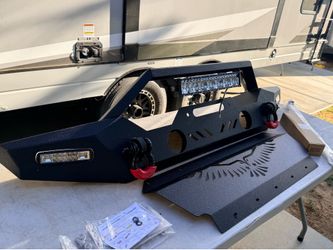 4x4 Winch Bumper Compatible With 2018-2025 Jeep Wrangler JL JLU | Yzona  SKU:  XBCB-0107