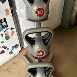 Universal Kettle Bell Set with Metal Stand