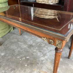 Glass Top Center Console Music Table