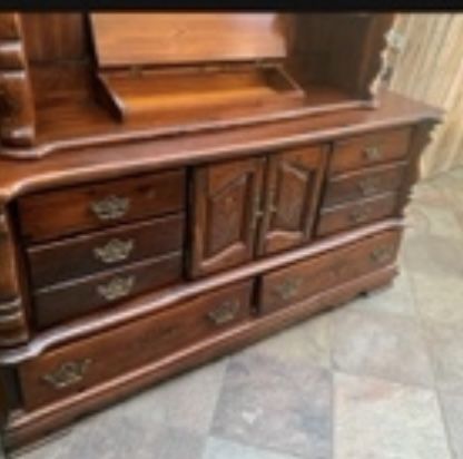 Amazing solid wood Webb dresser with mirror.