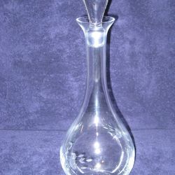 Princess House Heritage Floral Etched Cut Crystal Glass Wine Liquor Decanter with Stopper