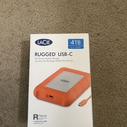 LACIE RUGGED USB-C  4 TB External Hard Drive!!