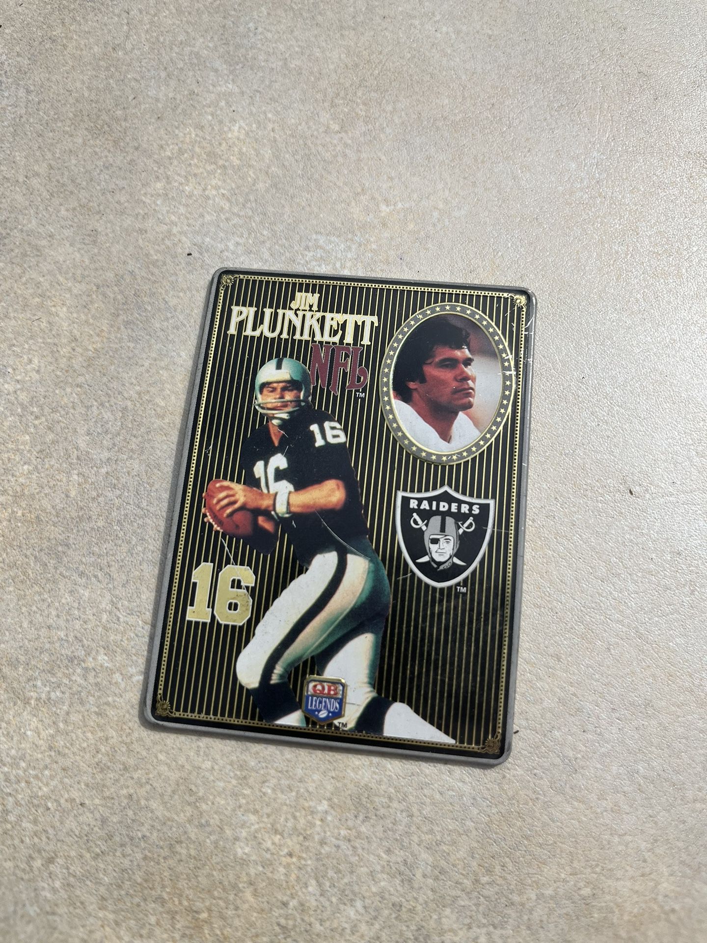 Jim Plunkett Metal Football Card