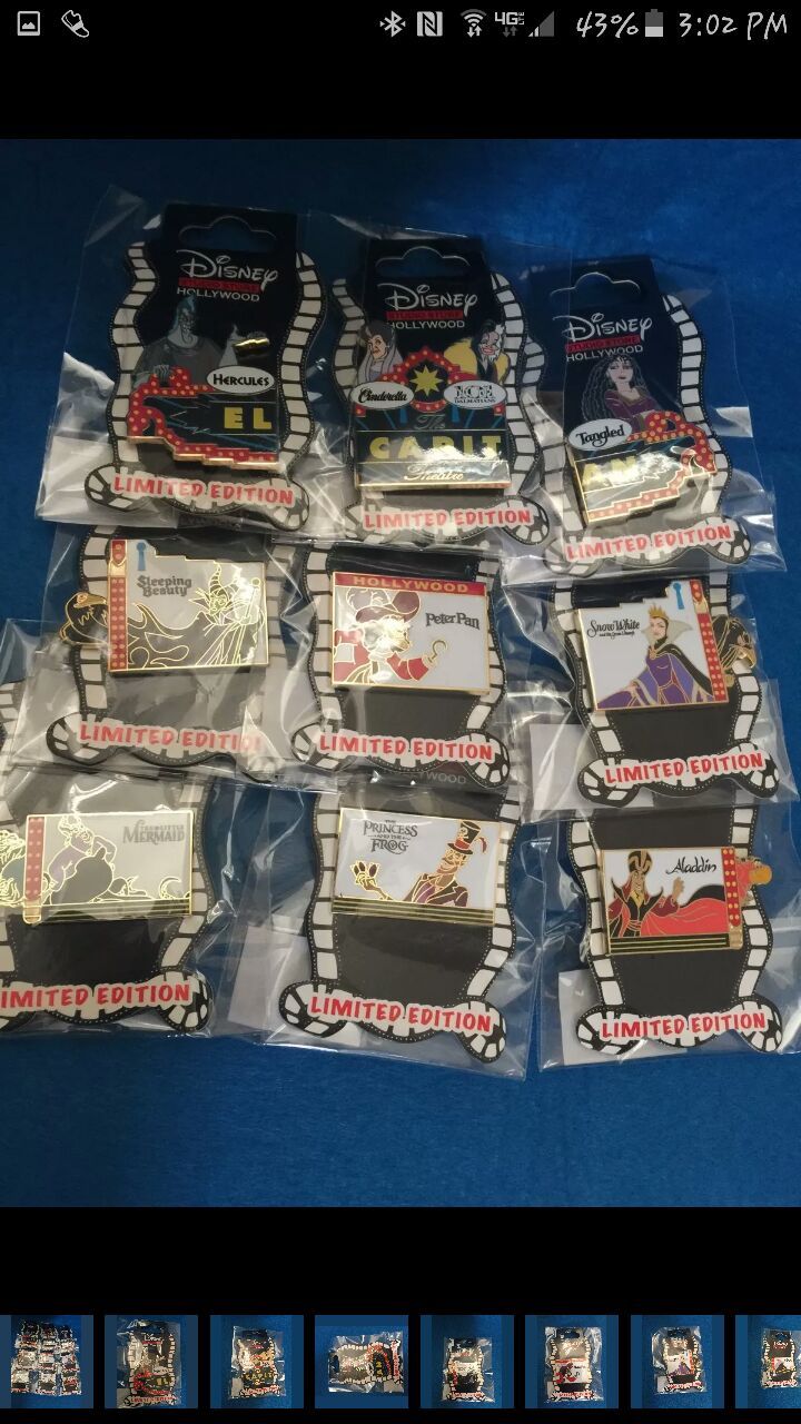 Disney limited edition villain disney pins full set